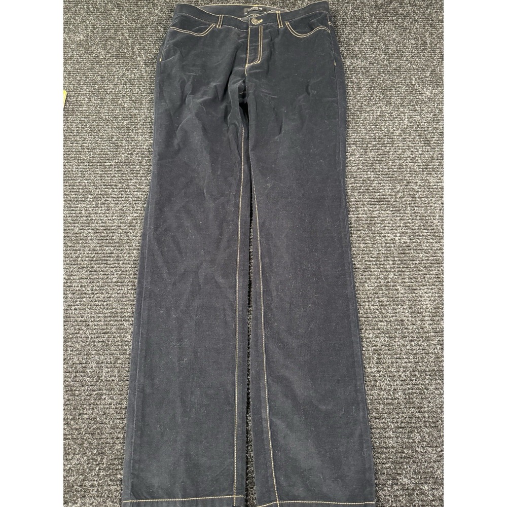Lafayette 148 New York Thompson Corduroy Pants Womens Navy Stretch Straight Leg
